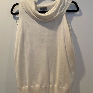 Business Sleeveless Sweater with cowl neck